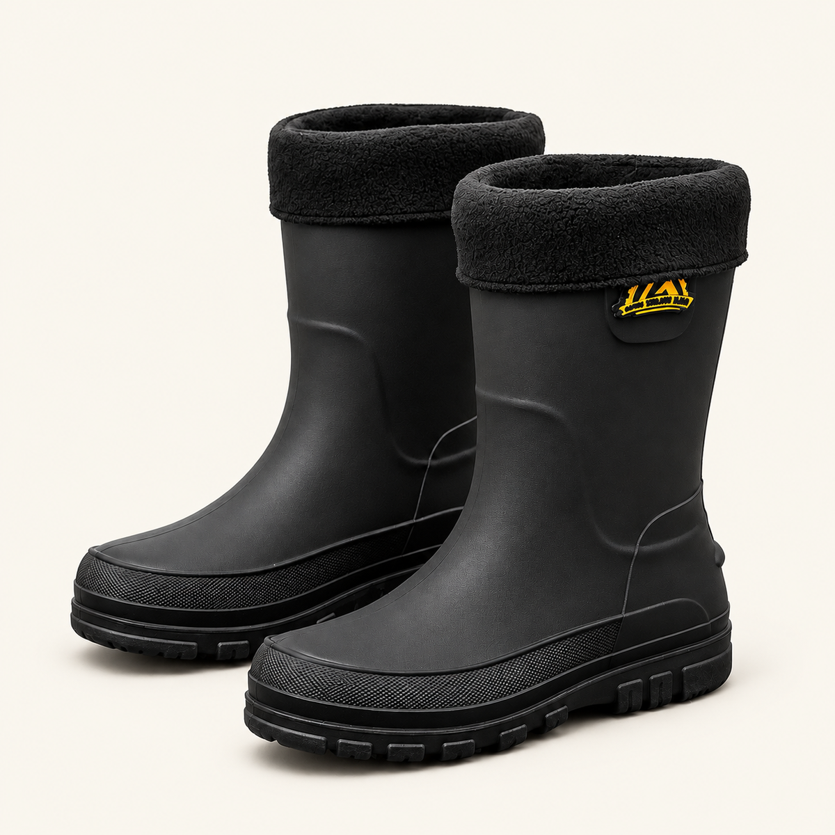 Mudroom Men's Rain Boots, Faux-Fur Lined, view 1
