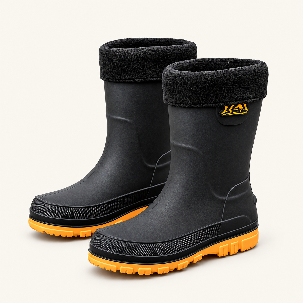 Mudroom Men's Rain Boots, Faux-Fur Lined, view 3