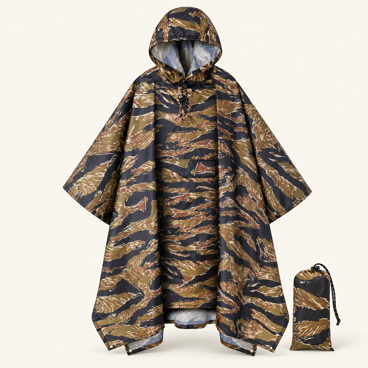 Backcountry Camo Rain Poncho with Hood, view 4