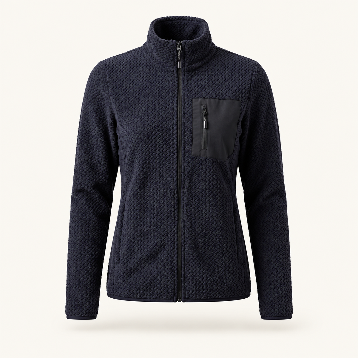 Heather Women's Textured Full-Zip Fleece Jacket, view 1
