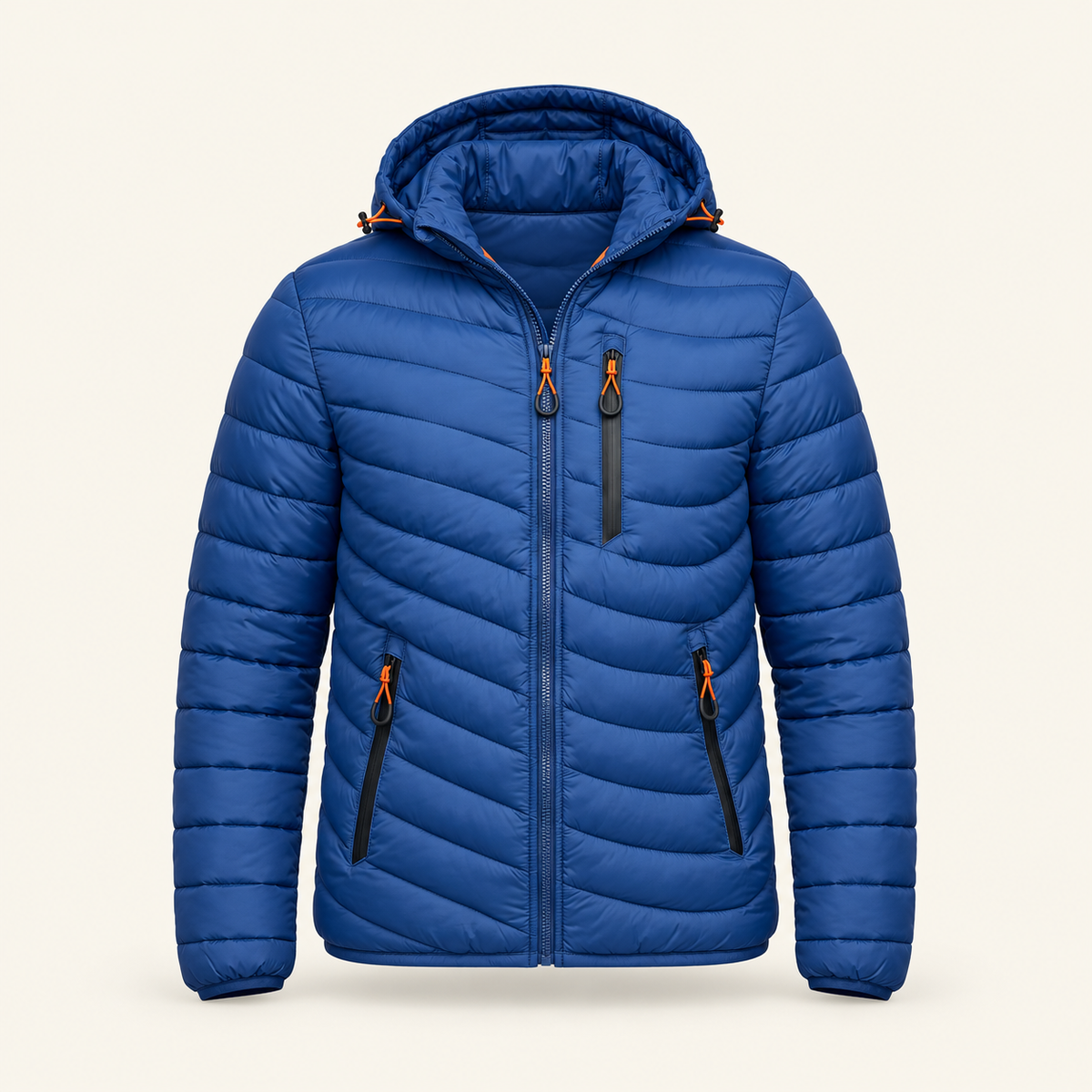 Larch Men's Hooded Puffer Jacket, Wave Quilting, view 3