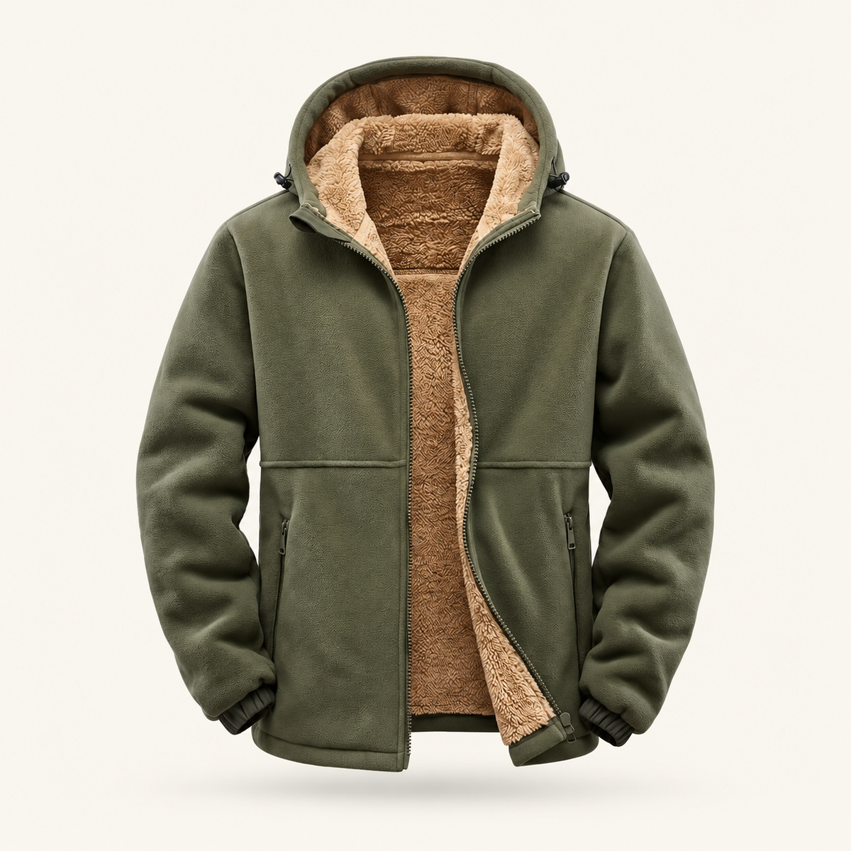 Ledge Men's Sherpa-Lined Full-Zip Fleece Hoodie, view 3
