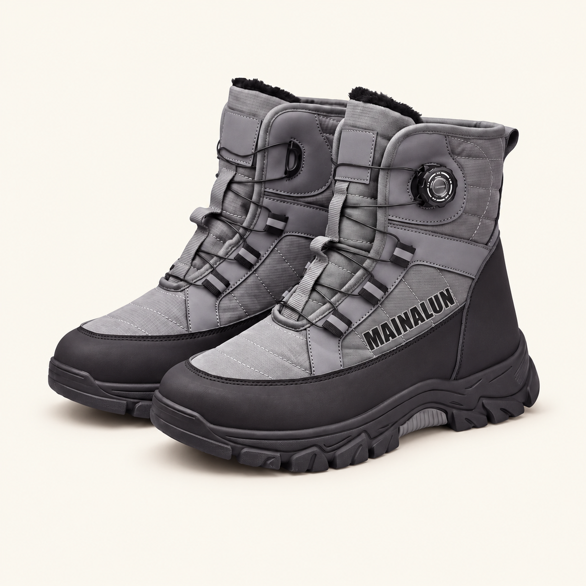 Snowbank Plush-Lined Winter Boots, Dial Fastening, view 1