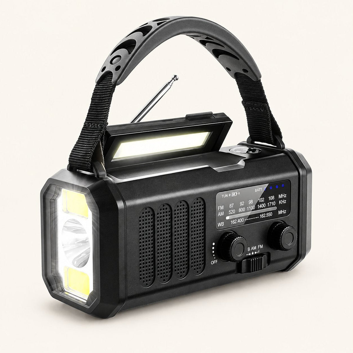 Beacon E30 Emergency Radio, Solar and Hand Crank, view 2