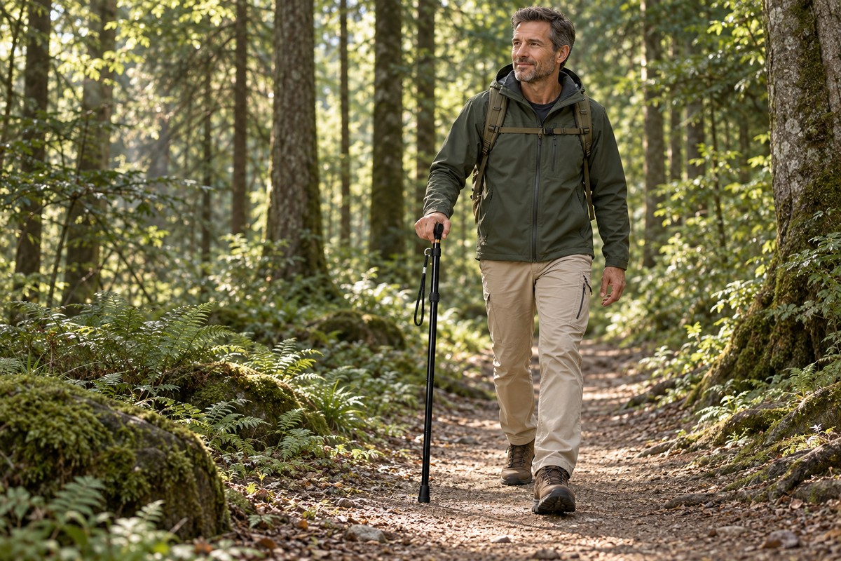 Steady Folding Walking Cane, Adjustable 85–95 cm, view 2