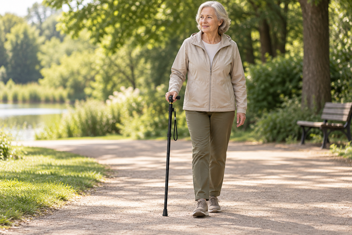 Steady Folding Walking Cane, Adjustable 85–95 cm, view 6