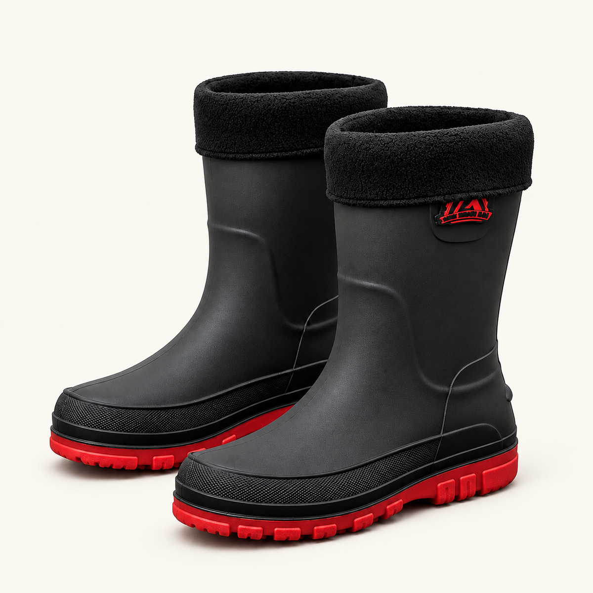 Mudroom Men's Rain Boots, Faux-Fur Lined, view 2