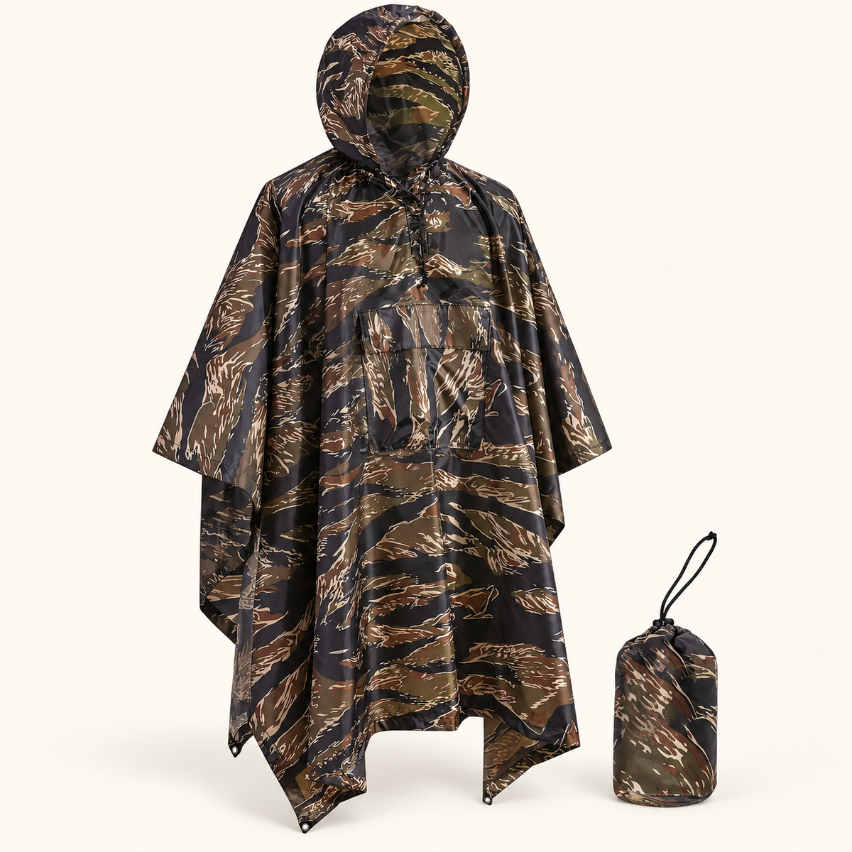 Backcountry Camo Rain Poncho with Hood, view 3