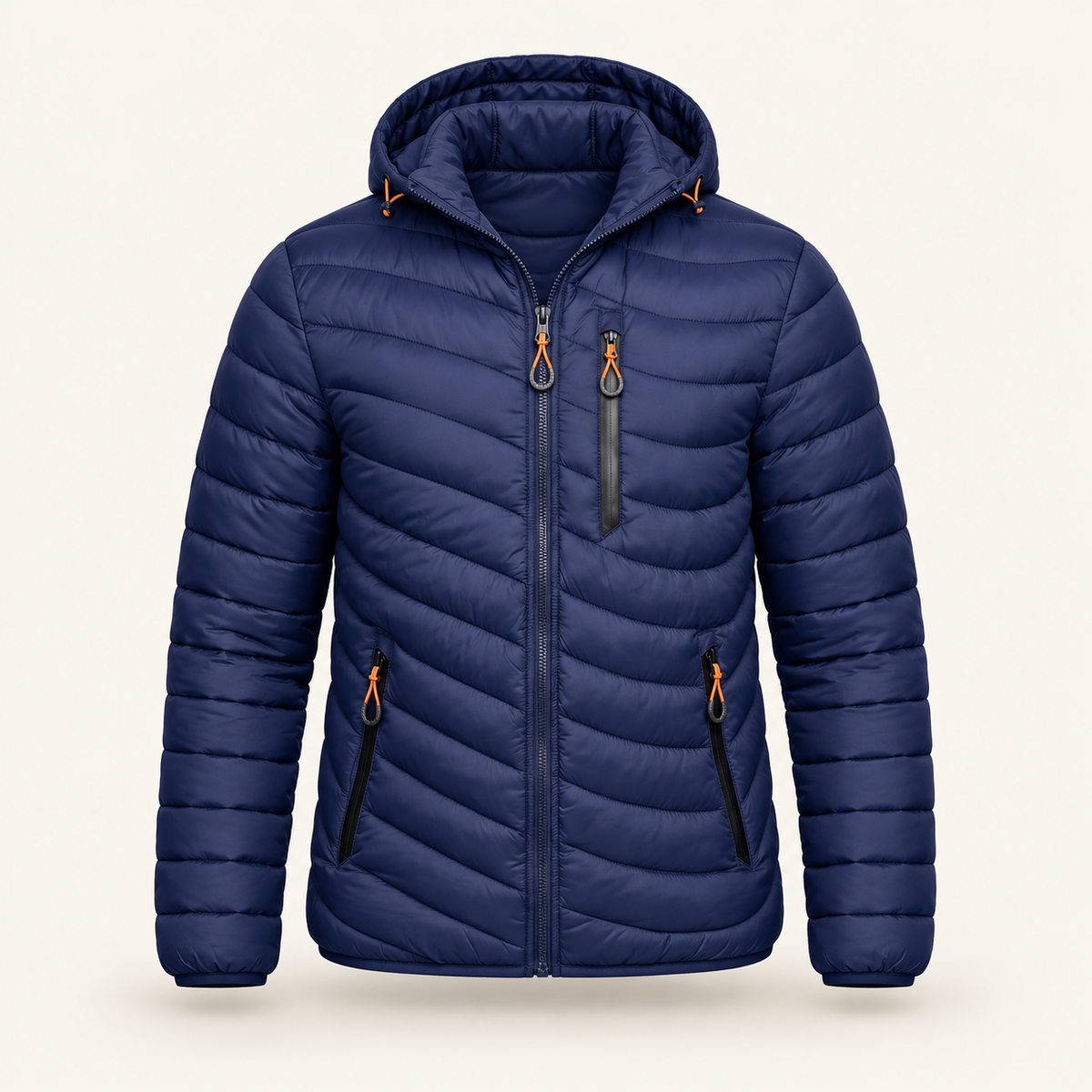 Larch Men's Hooded Puffer Jacket, Wave Quilting, view 2