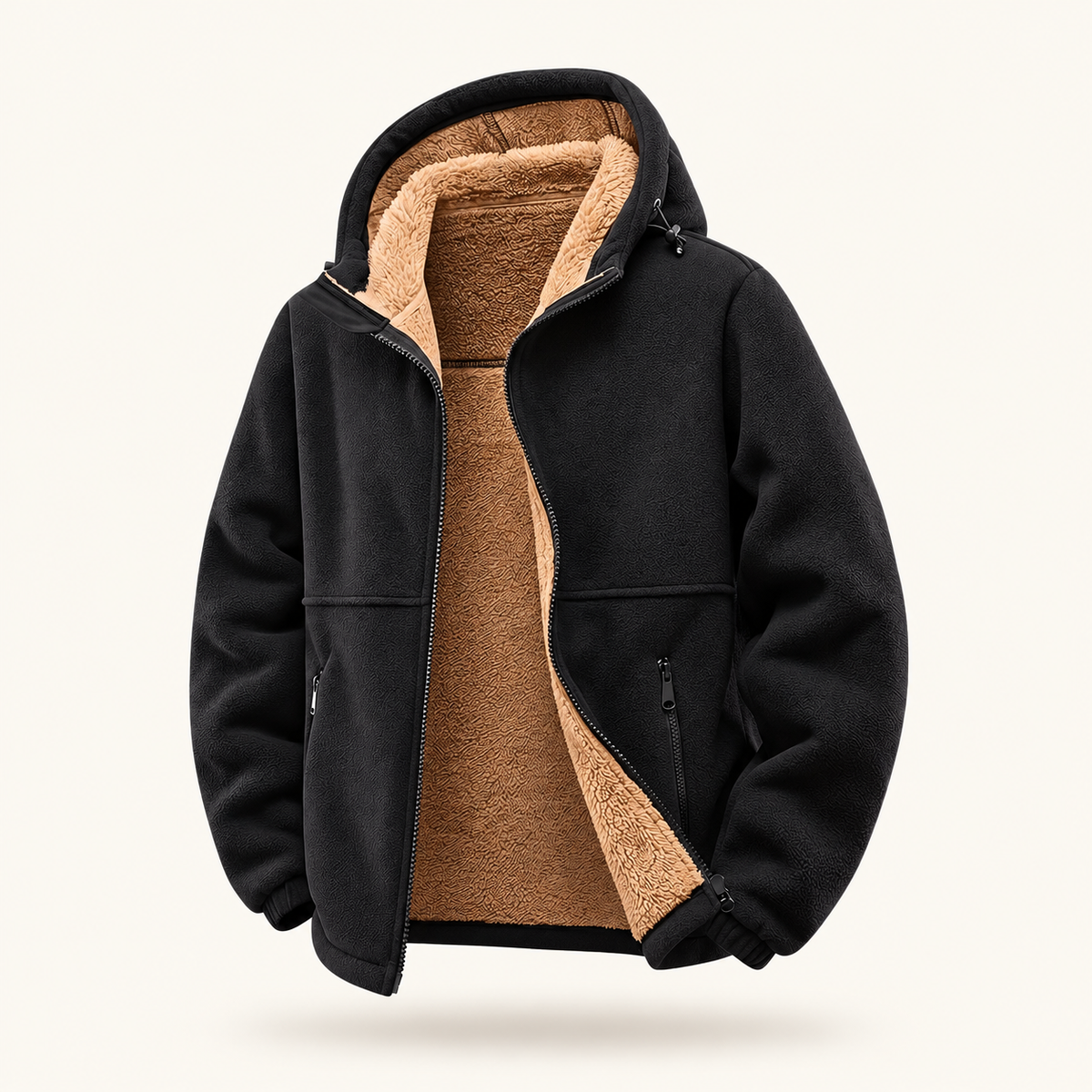 Ledge Men's Sherpa-Lined Full-Zip Fleece Hoodie, view 4
