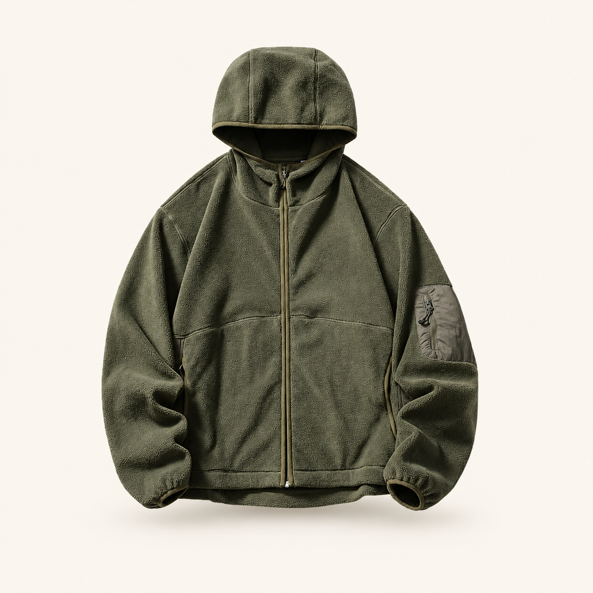 Knoll Men's High-Collar Fleece Hoodie, view 4