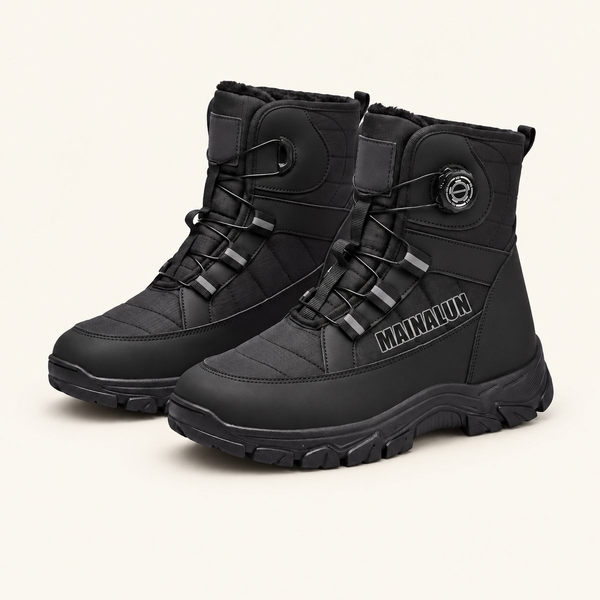 Snowbank Plush-Lined Winter Boots, Dial Fastening, view 2