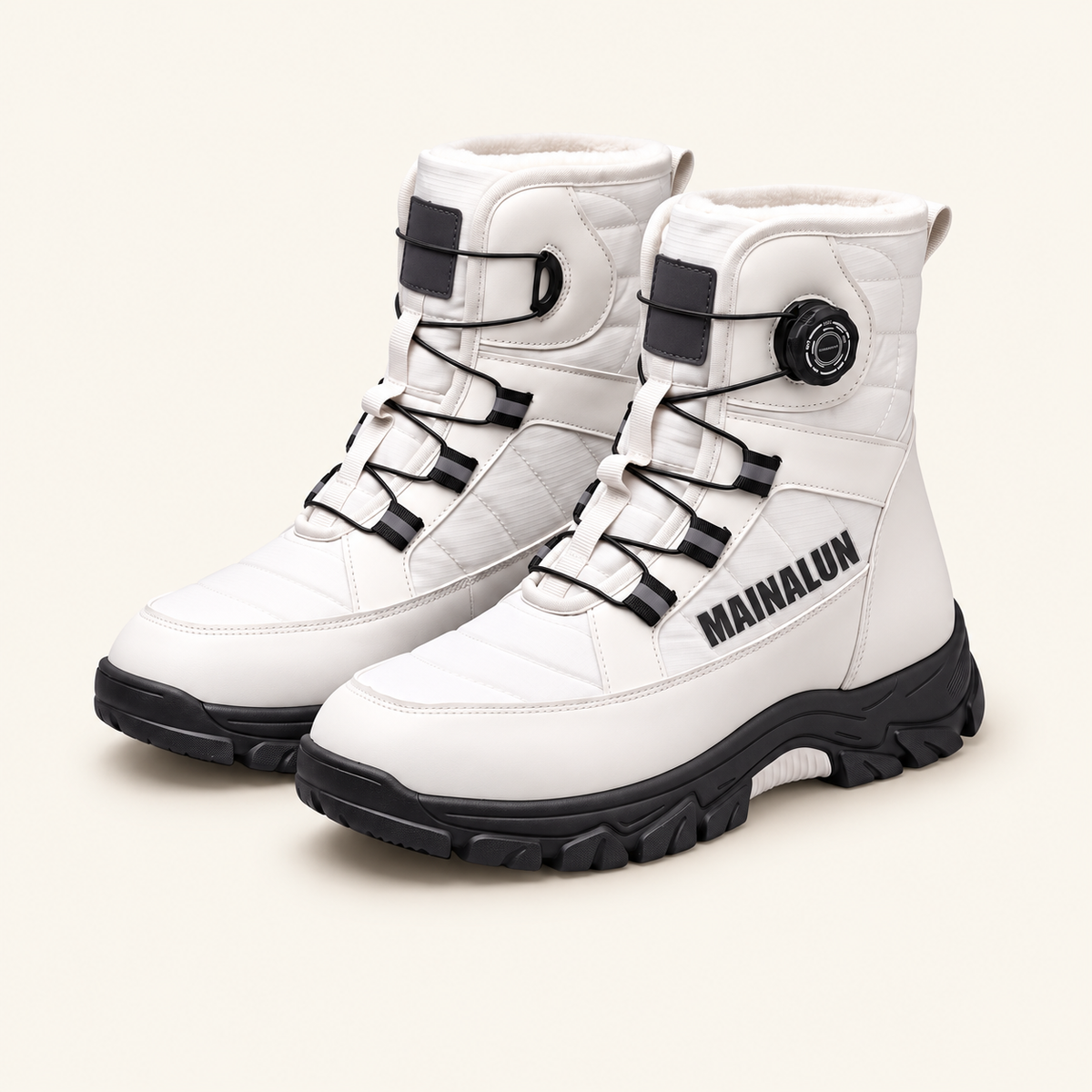 Snowbank Plush-Lined Winter Boots, Dial Fastening, view 3
