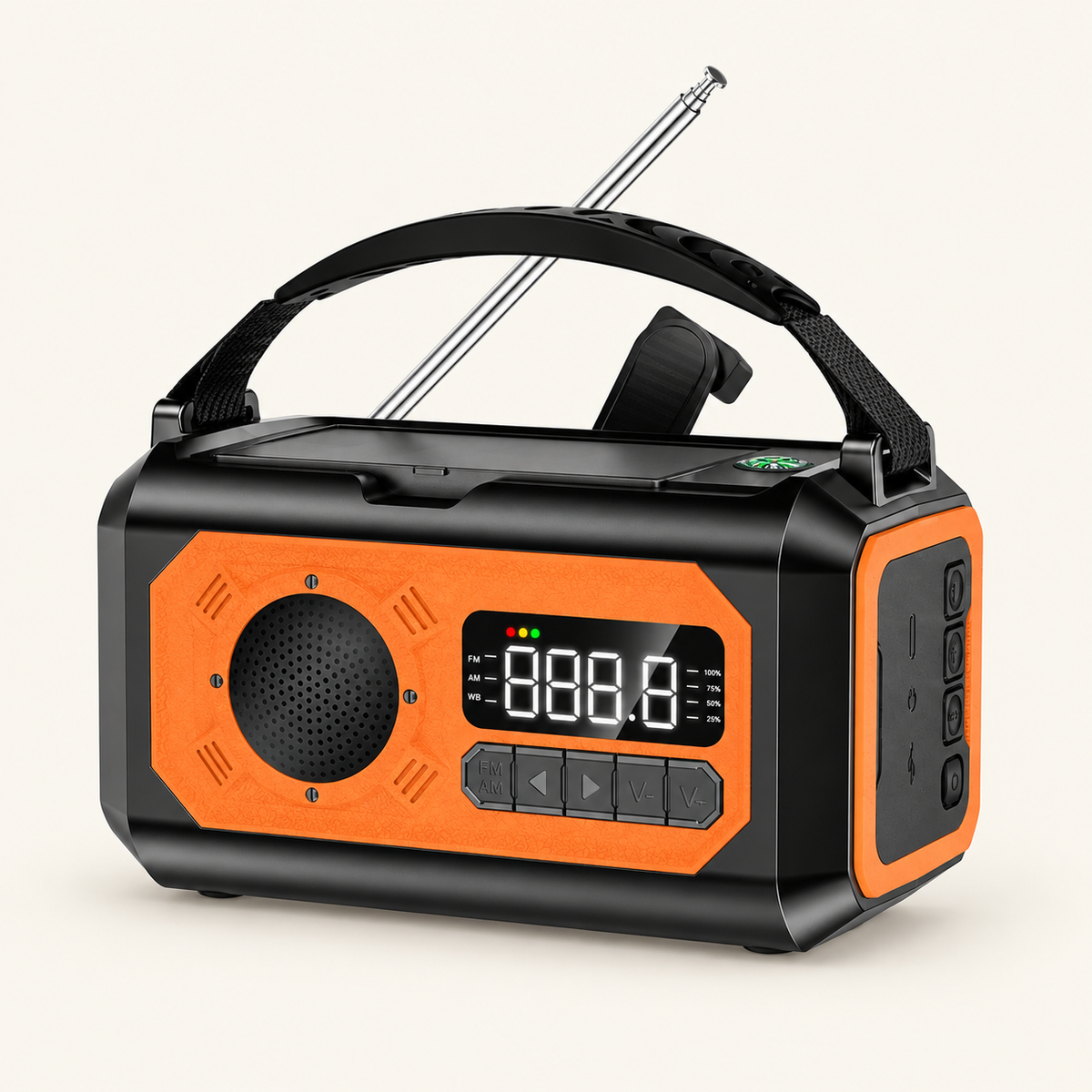 Beacon Emergency Radio, Hand Crank, 12,000 mAh Battery, view 2