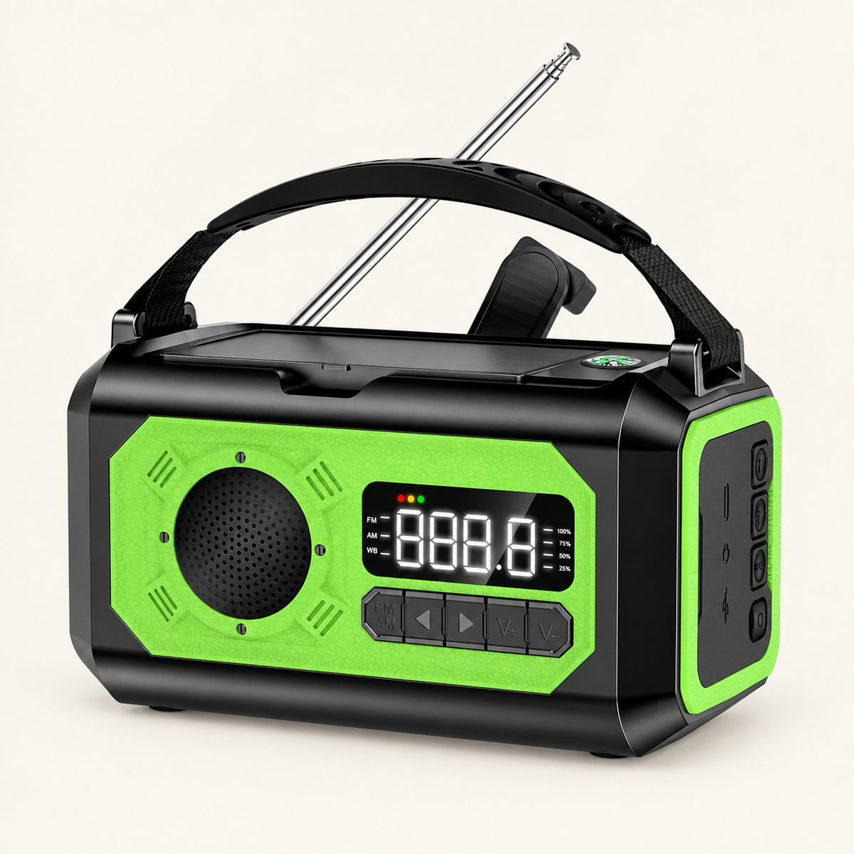 Beacon Emergency Radio, Hand Crank, 12,000 mAh Battery, view 3