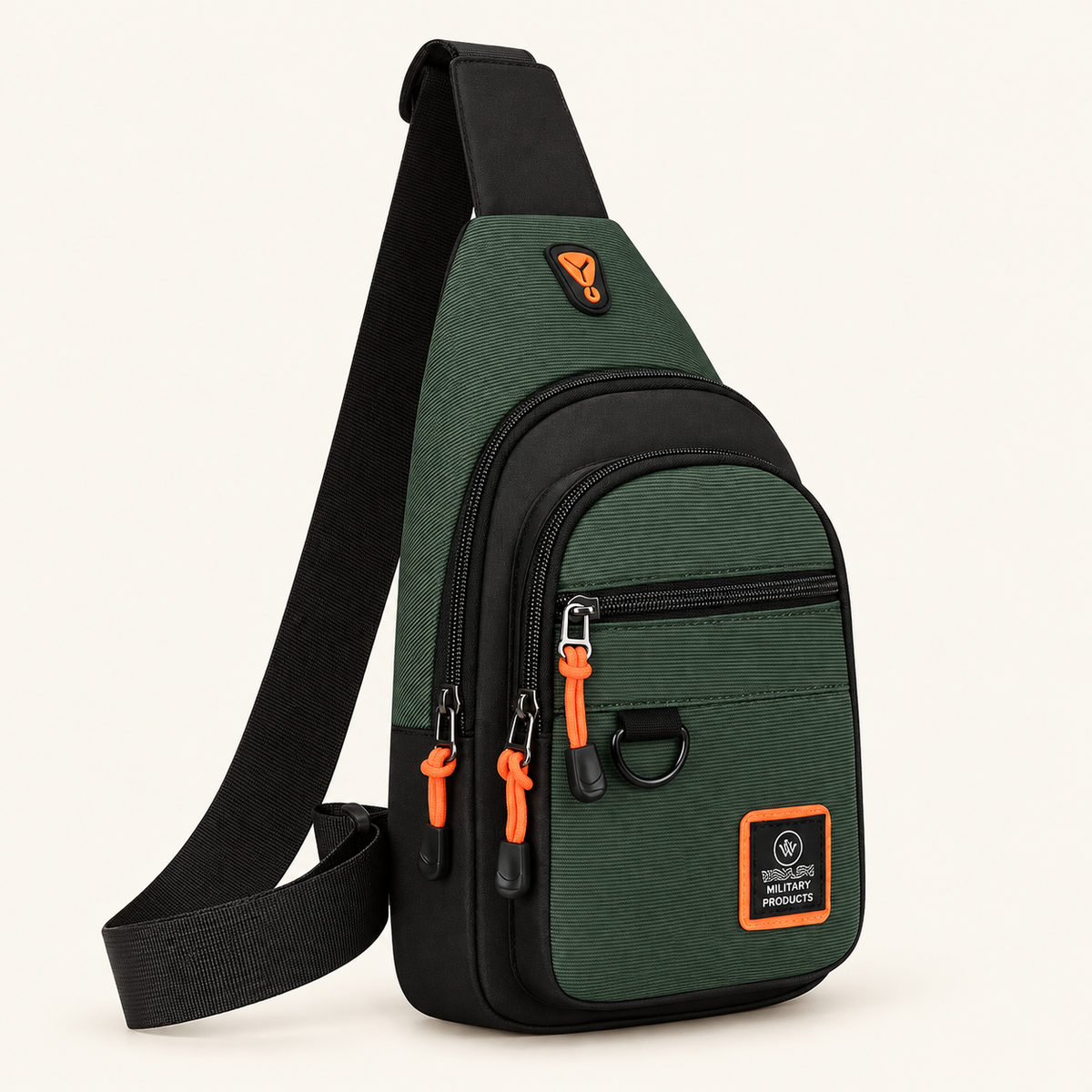 Townline Shoulder Bag, Compact with Three Compartments, view 2